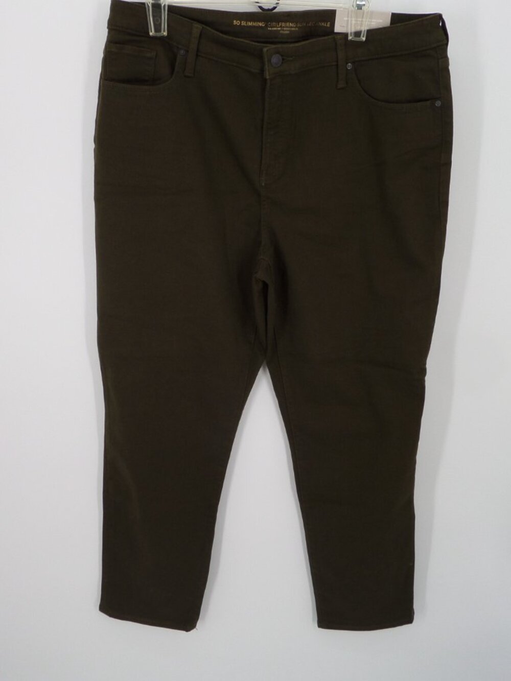Chico's So Slimming Girlfriend Ankle Women's Fall Olive Green Jeans Size 3R 16US